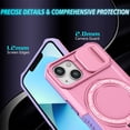 thumbnail image 4 of for iPhone 13 Case with Camera Sliding Cover, [Compatible with MagSafe] with Magnetic Ring Kickstand, Military Grade Heavy Duty Protection Phone Case for iPhone 13, Pink, 4 of 10