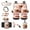 Highland Cow Pink Floral, variant on Renewold Car Seat Cover Full Set 14 Pack, with Steering Wheel Seat Belt Rear View Mirror Center Console Trash Can Coaster Gear Shift Knob Cover Set Universal Fit Most Vehicles, Fashion Cow Print