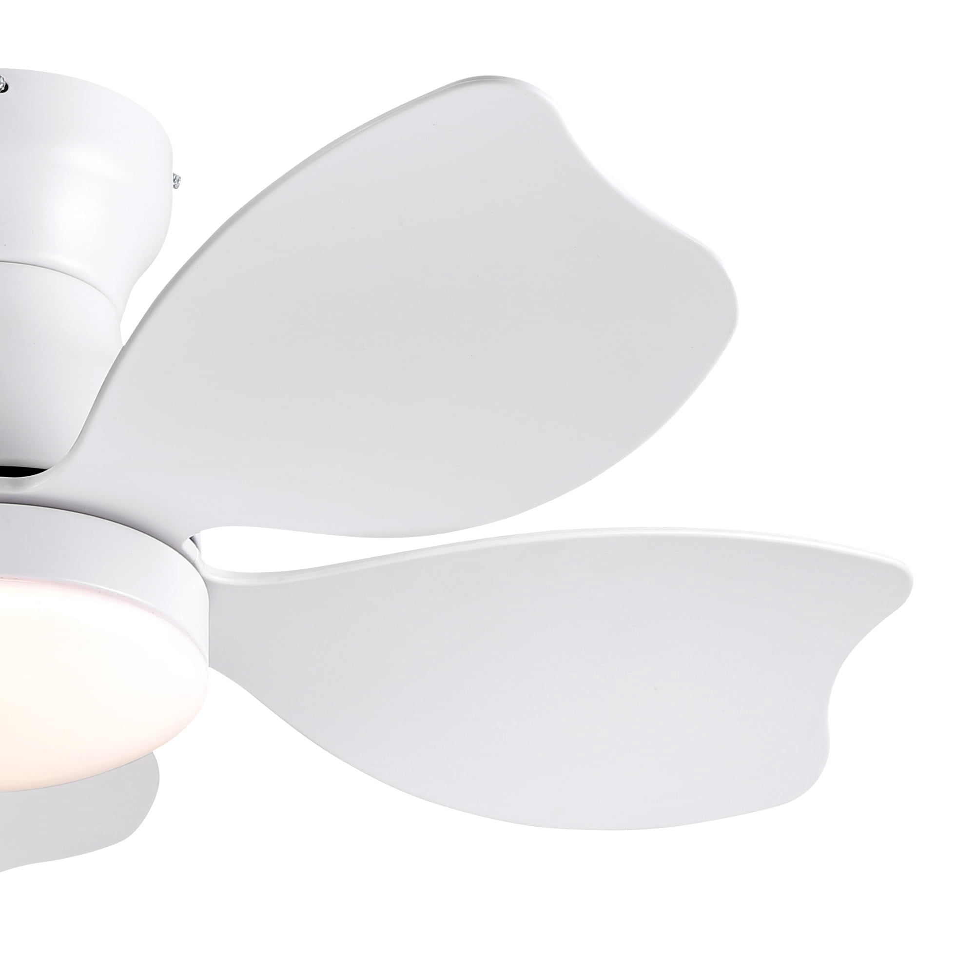 30 inch Flush Mount Ceiling Fan with Light, Modern White DC Motor Remote Control