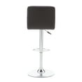 thumbnail image 6 of Powell Sherman 24-32" Indoor Adjustable Metal Swivel Bar Stool, Chrome/Brown Faux Leather, 6 of 15