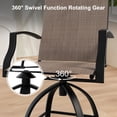 thumbnail image 5 of POTEBAN 3-piece Outdoor Swivel Bar Stool Set，2 Patio Metal High Back And Armrest Bar chairs With Bar Table for Backyard,Lawn Garden,Balcony,Pool, 5 of 8