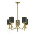 thumbnail image 2 of Matte Blackith Warm Brass Five Light Chandelier from the Quincy Collection, 2 of 6