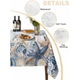 thumbnail image 5 of Blue Eucalyptus Coastal Suqare Tablecloth - 54 x 54 Inch, Beach Starfish Shell Nautical Ombre Waterproof & StainResistant Tablecloth, Washable Oil-proof Table Cover for Dining/Party/Wedding/Buffet, 5 of 9