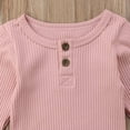 thumbnail image 4 of Bellafa Newborn Sleepers Baby Girl Onesie Long Sleeve Ribbed Knit Romper Unisex Baby Coming Home Jumpsuit Outfit, 4 of 6