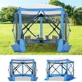 thumbnail image 5 of COBIZI 10x10 Pop up Gazebo Screen Tent Screen House for Camping,5 Sided Pop-up Camping Canopy Shelter Tent with Mesh Windows,Portable Outdoor Quick-set Hub Tent with Carrying Bag&Ground Stakes,Blue, 5 of 12