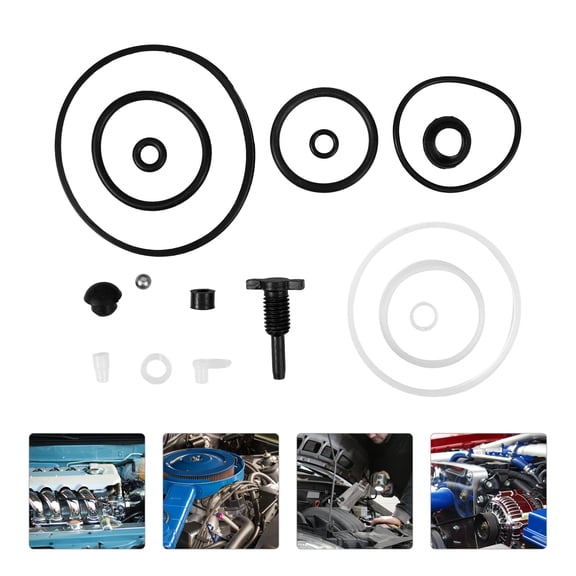 DEEPCRAFF 1Set Floor Jack Repair Kits Including Jack Seal Ring for Steel Ball Replacement and Clamp Replacement in Black
