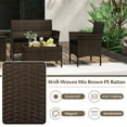 thumbnail image 4 of Topbuy 4 Piece Patio Rattan Conversation Set Outdoor Wicker Furniture Set w/ Chair Loveseat & Tempered Glass Table Black, 4 of 10