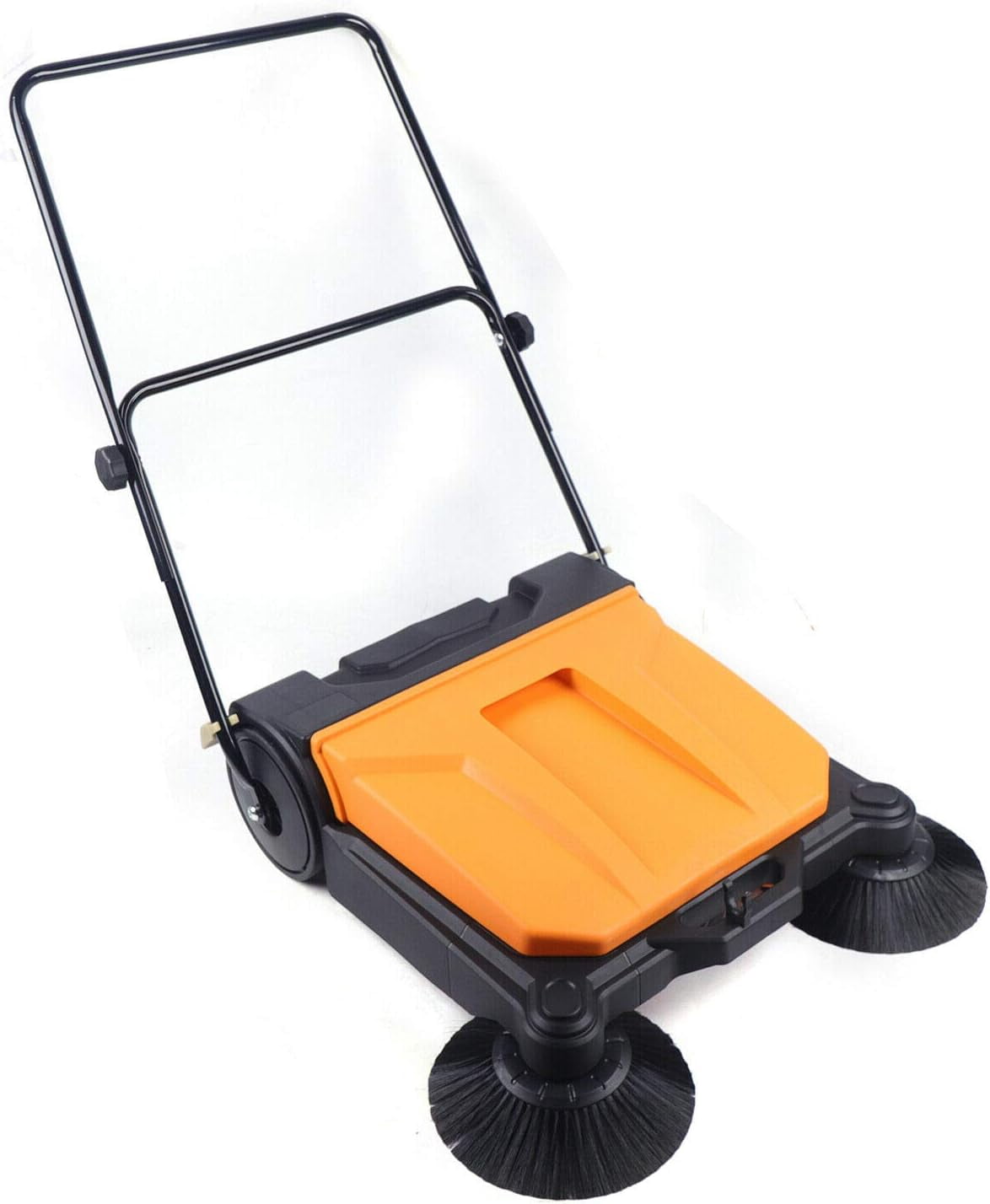 Miumaeov Industrial Floor Sweeper 26" 15L Hand-Push Sweeping Sweeper 360° Rotary Sweeper for Indoor Outdoor Orange