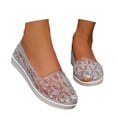 thumbnail image 3 of HOWPAY Women's Sandals Closed Toe Hollow out Transparent on Ballet Flats Casual Lightweight Non- Summer Beach Jelly Shoes White 38, 3 of 9