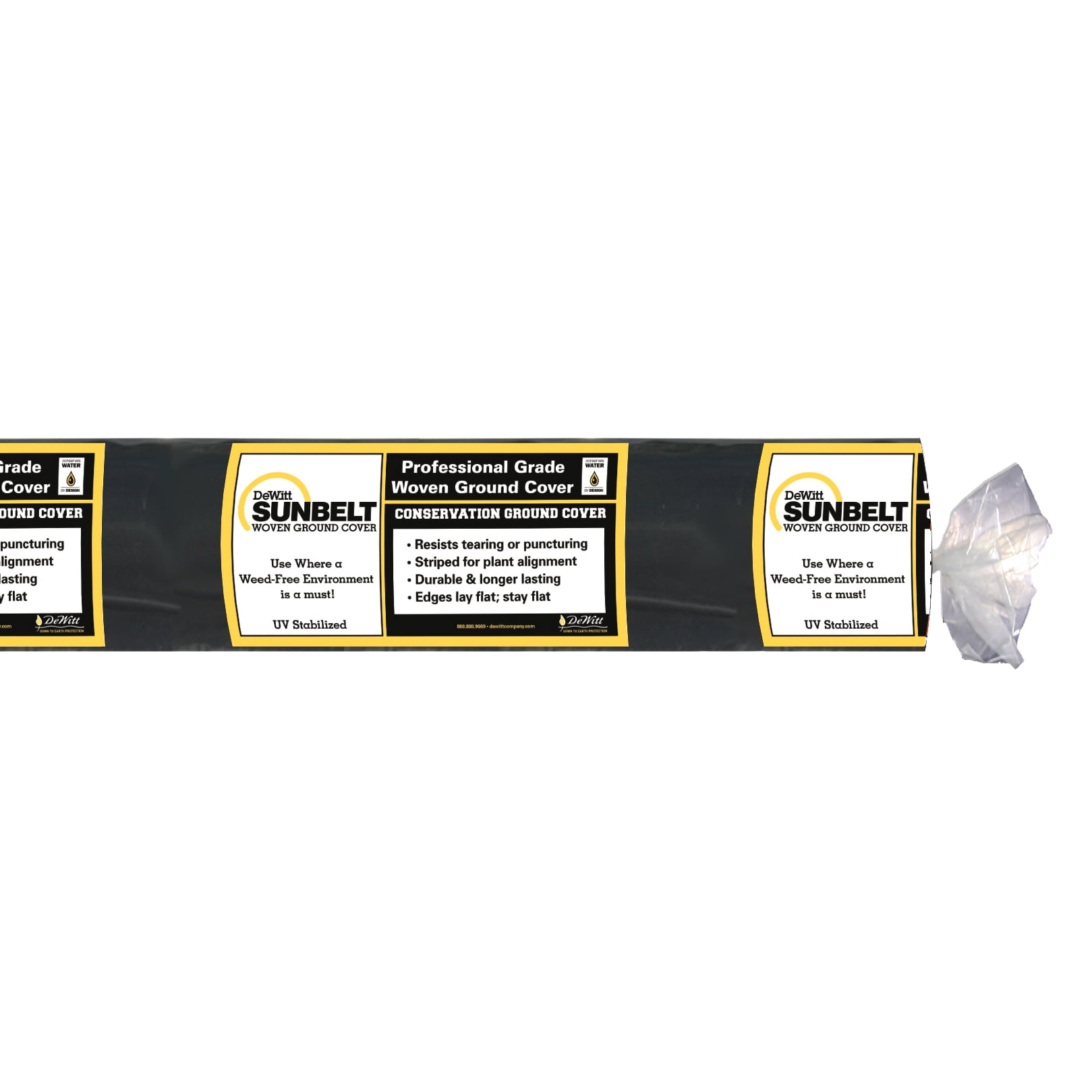 DeWitt Sunbelt Weed Barrier Fabric 3.2 oz, Heavy-Duty Ground Cover, 6x300 & 4x300 Feet
