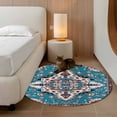 thumbnail image 2 of Round Rugs 4Ft, Colorful Boho Round Area Rug Washable Indoor Throw Carpet, Southwest Traditional Flowers Aesthetic Soft Non Slip Circle Rug for Kitchen Nursery Room Home Decor Aesthetic, 2 of 8