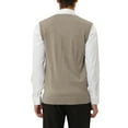 thumbnail image 3 of MODA NOVA Big & Tall Men's Casual Argyle Vest Sweater Slim Fit Knit Pullover Beige LT, 3 of 5