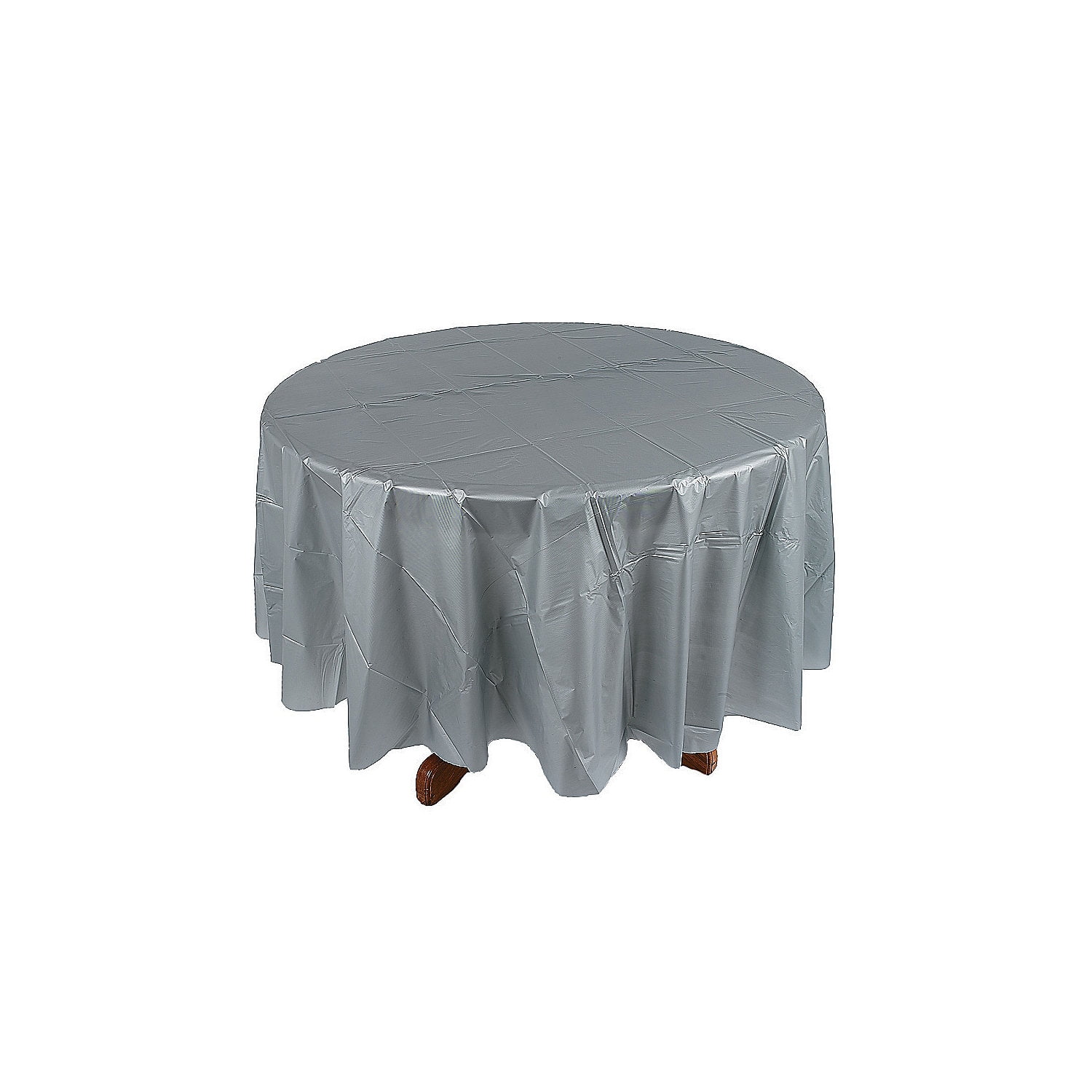 Silver Round Tablecover (82") Party Supplies 1 Piece