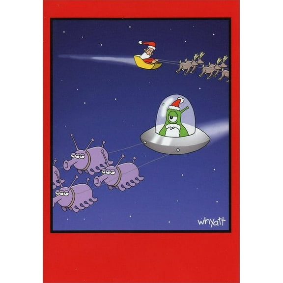 Nobleworks Out of This World Funny / Humorous Christmas Card (1 card/1 envelope)