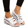 thumbnail image 4 of IUJSOY Womens Orthopedic Sandals Comfortable Peep Toe Walking Shoes Adjustable Wedge Sandals, 4 of 5