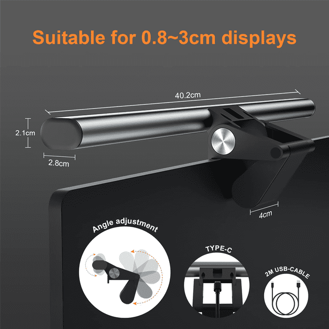 Computer Monitor Light Bar Touch Screen Computer Lamp Eyes Protection PC Computer Monitor Light Bar Without 1080P Webcam
