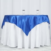 Efavormart 5pcs 60 SATIN Square Tablecloth Overlay For Wedding Catering Party Table Top Decorations ROYAL BLUE