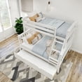 thumbnail image 6 of Plank+Beam Solid Wood Twin over Full Bunk Bed with Storage Trundle for Adults/Kids, White, 6 of 10