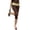 Brown, variant on Womens Capri Leggings Low Waisted Slim Leg Polka Dots Capris Split Hem Cropped Yoga Pants, M