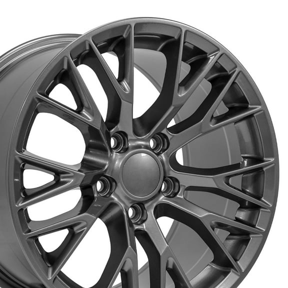 OE Wheels CV22 17 Inch Rims Fit Corvette C7 Z06 Style 5x120.65 17x9.5 Gloss Gunmetal - Hollander 5734 (Set of 4)