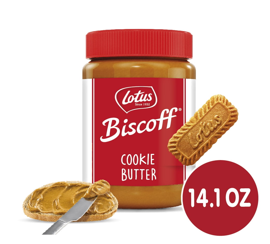 Lotus Biscoff, Cookie Butter Spread, Creamy, non GMO + Vegan, 14.1 oz, Pack  of 8