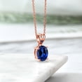 thumbnail image 4 of Gem Stone King 5.05 Ct Oval Blue Created Sapphire 18K Rose Gold Plated Silver Pendant, 4 of 4