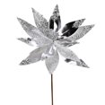thumbnail image 1 of Vickerman QG190907 13 in. Silver Shiny Poinsettia Spray - 6 per Bag, 1 of 1