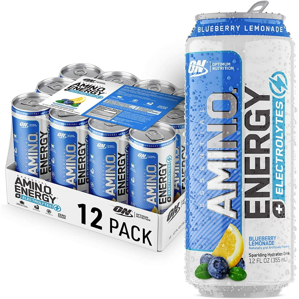 Optimum Nutrition Essential Amino Energy + Electrolytes Sparkling Hydration Drink, Blueberry
