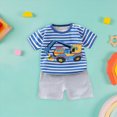 thumbnail image 2 of Kaprioy Boys Summer Outfits Baby Outfits for Boys,Baby Summer Cute Printed Round Neck Short Sleeve Shorts Set, 2 of 5