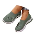 thumbnail image 2 of Women's Breathable Woven Walking Shoes, -on Comfortwear Lightweight Anti-Skid Sneakers Comfortable Casual Shoes(Green,6), 2 of 8