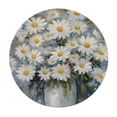 thumbnail image 4 of WYYP Daisies Daisies Round Tablecloth Waterproof Resistant Fabric 100% Polyester Fiber Great for Home Kitchen/Parties/Holiday Dinner White, 4 of 8