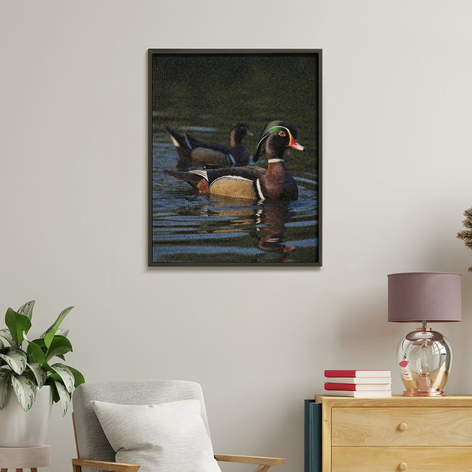 Paint by Numbers Kit for Adults, Colorful Ducks Swimming Lake Paint by Numbers, Easy Paint by Numbers Kit for Adults Beginner, DIY Adult Paint by Number Kits on Canvas, Home Decor