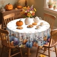thumbnail image 1 of Nappe Ronde d'Halloween, Nappe Ronde d'Automne 60 Pouces, Nappe Citrouille, Récolte d'Automne pour Noël, Fête, Anniversaire, Action de Grâce, Récolte, 1 of 7