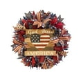 thumbnail image 3 of 15.74-Inch Red White And Blue Fabric Front Door Wreath With Metal Star Bow Decoration Indoor Outdoor 4th Of July Home Decor, 3 of 9