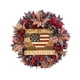 thumbnail image 3 of 15.74-Inch Red White And Blue Fabric Front Door Wreath With Metal Star Bow Decoration Indoor Outdoor 4th Of July Home Decor, 3 of 9