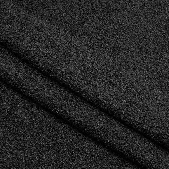 1 Yards Teddy Bears Fabric with Little Curls 63inches Wide Black Short Teddy Plush Fabric for Sewing Polyester Teddy Plush Cloth Material by The Yard for Toy Stuffed Animal Making Black