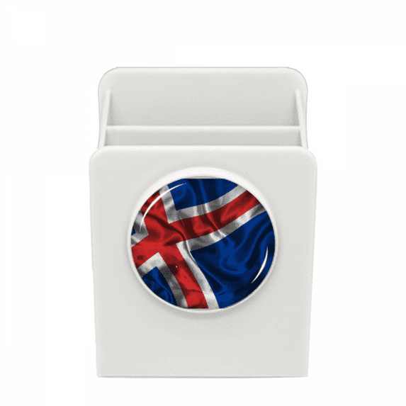 Silk Texture Iceland Flag Pattern Desk Pencil Holder Cup Pen Organizer