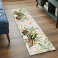 thumbnail image 4 of Mushroom Frog Large Area Rugs for Bedroom Living Room, Non Slip Carpet Bedside Rug, Flowers Butterfly Green Coffee White Wood Rectangular Floor Cover Kitchen Accent Rug 2'x6' for Dining Room/Office, 4 of 9
