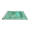 thumbnail image 2 of Ahgly Company Machine Washable Indoor Rectangle Animal Turquoise Blue Traditional Area Rugs, 8' x 12', 2 of 4
