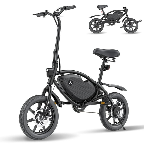 Vivi 14" Electric Bike for Adults with Peak 500W Motor, 20MPH Folding Electric Bicycle with Cruise Control, 40Miles(Pedal-Assist) Commuting Ebike with 48V 374.4WH Battery, Integrated Wheels, UL 2849