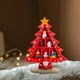 thumbnail image 4 of Mini adorno navideño de madera para árbol | Decoración navideña de escritorio en rojo y verde con muñeco de nieve giratorio de Papá Noel | Diseño con múltiples compartimentos | Incluye caja de, 4 of 6