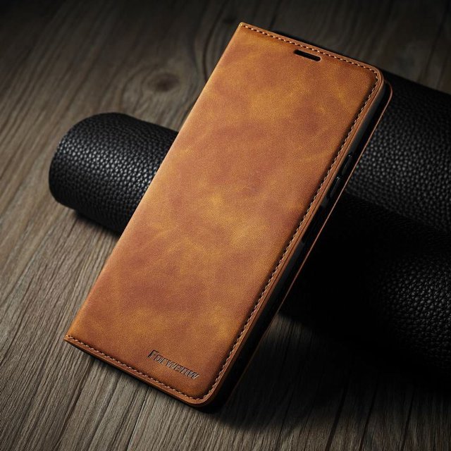 Magnetic Case For Xiaomi Mi Poco X3 Pro X5 X4 F3 M4 Pro Case On Redmi Note 13 11 12 10 Pro Wallet Leather Flip Phone Cover Brwon Redmi Note 10 (5G)