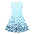 thumbnail image 6 of CHEEREAM Girls Kids Summer Sleeveless Sundress Birthday Outfit Sequin Print Twirly Party Clothes 4-13 Years, 6 of 7