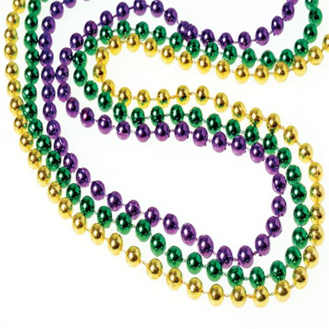 (Price/144 Pieces) OD439 Bulk Mardi Gras 6mm Bead Necklaces - Walmart.com