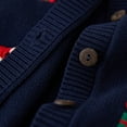 thumbnail image 6 of NAISIBABY Girls Cardigan Sweater, Christmas Embroidery Button-Up Long Sleeve Fall Winter Knit Tops Outwear Dark Blue 6T, 6 of 6
