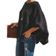 thumbnail image 2 of Suéter de Talla Grande para Mujer, Informal, de Cuello Redondo, Holgado, Estilo Cómodo. Negro L, 2 of 7
