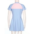thumbnail image 7 of Sholeno Girls One Piece Short Sleeve Swim Dress Color Block Rash Guard Sport Swimwear Bathing Suit Light Blue 13-14, 7 of 7
