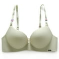 thumbnail image 1 of Spdoo Women's Smoothing T-shirt Bra Push Up Thin Padded Gathering Seamless Wire Free Bra Lingerie Everyday Underwear, Green 34/75B, 1 of 7