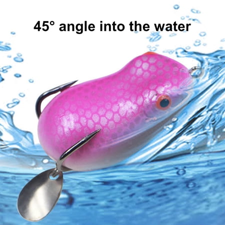 Joernso 4cm 7 3g Frog Lure Surface Double Hook Colorful Soft Fishing Baits Top water Artificial Ray Frog for Freshwater