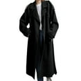thumbnail image 1 of Abrigo de Invierno de Lana Cruzado para Mujer, Larga, Solapa, Midi, Tipo Gabardina, con Cinturón Negro M, 1 of 10